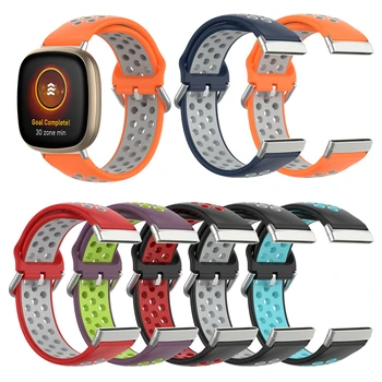 Двухцветный Ремешок Для Смарт-часов Fitbit Versa 3/Sense, Силиконовый Сменный Браслет На Запястье Для Ремешка Fitbit Versa 3 Correa