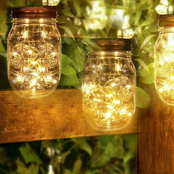 1/2 метра светодиодных солнечных сказочных светильников Mason Jar для уличной вечеринки, свадебных садовых декоративных светильников, уличной световой гирлянды, украшения для садоводства
