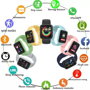 Для Apple Huawei Xiaomi D20Pro Водонепроницаемые Смарт-Часы Монитор Сердечного Ритма Фитнес-Трекер Спортивные Смарт-Часы