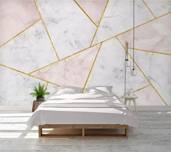 обои на заказ beibehang 3d фрески абстрактные геометрические мраморнозолотые линии фон для дивана обои для домашнего декора 3D обои
