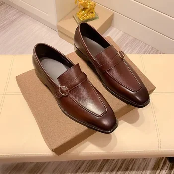 Весенне-осенние мужские лоферы из натуральной кожи, свадебная повседневная деловая обувь, мужские модельные туфли-слипоны с ручной росписью