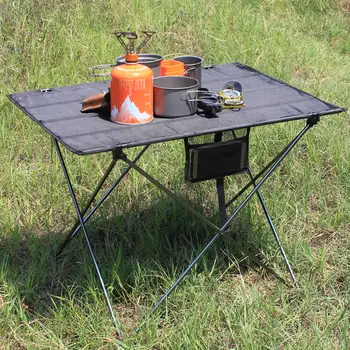 Складной походный стол-алюминиевый Легкий складной стол Компактные рулонные столы Складной стол для рыбалки, пикника, барбекю