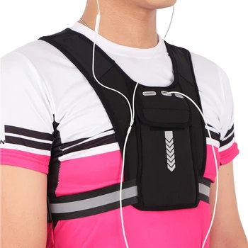 Спорт жилет светоотражающий телефон сумка Велоспорт рюкзак многофункциональный телефон сумка груди легкий для наружного бег езда пешие прогулки