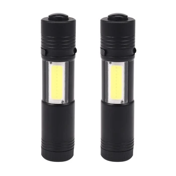 2X Новый Мини Портативный Светодиодный Фонарик Q5 XPE & COB Work Light Lanterna Мощная Ручка-Факел Лампа 4 Режима Использования 14500 Или AA