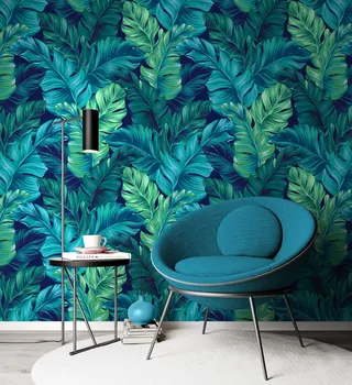 Обои на заказ, Зеленые Надежные пальмовые листья, обои для стен, домашний декор, бумажная роспись, Адгезивные украшения стен в гостиной