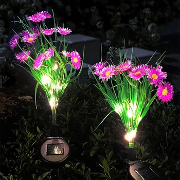 Солнечные Садовые фонари LED floral pile освещают Открытый двор водонепроницаемым украшением патио