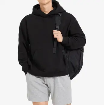 Свитер с капюшоном мужской 2023 Новый Махровый хлопковый однотонный Спортивный осенний свитер с капюшоном на плечах, трендовое повседневное пальто