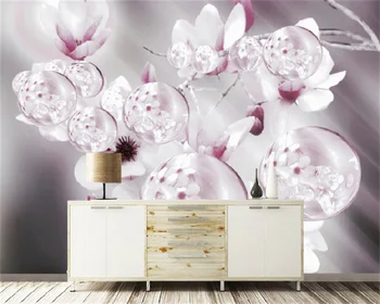 Современный минималистичный свежий сон мода прозрачный цветок гостиная спальня телевизор диван фон стены цветочные фрески обои