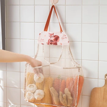 Сетчатая сумка для хранения фруктов и овощей, кухонная настенная сумка для хранения чеснока, имбиря, сумка для хранения чеснока, сетчатая сумка для чеснока