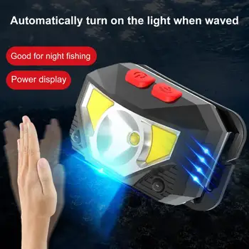 Светодиодный налобный фонарь Супер яркий перезаряжаемый датчик движения Автоматическая индукция ABS 5 Вт Ночная рыбалка Кемпинг светодиодный налобный фонарь для скалолазания