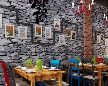 beibehang papel de parede 3d Винтажные обои из ПВХ с каменным узором в китайском стиле behang 3D кирпичные обои для стен 3 d