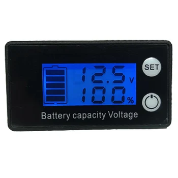 Индикатор емкости аккумулятора постоянного тока 7-68 В Свинцово-кислотный литиевый вольтметр для автомобиля, мотоцикла, измеритель напряжения (синий)
