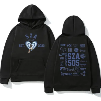 Музыкальный альбом SOS SZA Graphic Hoodie Для мужчин, Винтажный пуловер Оверсайз 90-х, Повседневные Свободные готические толстовки, уличная одежда в стиле хип-хоп, толстовки с капюшоном