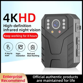 Новая 4K Мини-камера для тела Full HD 1080P с 2-дюймовым IPS сенсорным экраном, видеомагнитофон ночного видения, Охранник, полицейская Мини-камера для тела