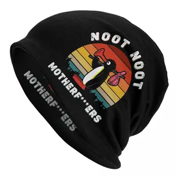 Noot Noot Pingu Skullies, шапочки с милыми животными, летняя Мужская Женская уличная кепка, теплая вязаная шапка двойного назначения