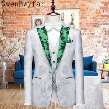 Мужские костюмы Gwenhwyfar, сшитые на заказ, 2 предмета, однобортная смесь, летние Высококачественные официальные свадебные деловые выпускные