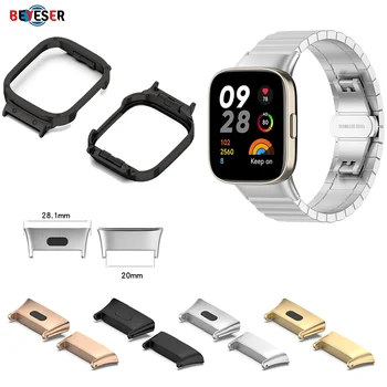 Часы Металлическая защитная рамка для смарт-часов Redmi Watch3 Ремешок 20 мм, браслет Металлическая соединительная головка, аксессуары для Mi Watch Lite3