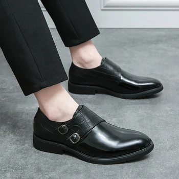 Мужская обувь, уличные вечерние модельные туфли Sapato Social, черная элегантная роскошная костюмная обувь, модный дропшиппинг, большой размер 48