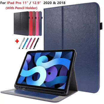 Чехол для iPad Pro 11 12,9 дюймов 2018 2020 Планшет с Держателем Карандаша Откидной Кошелек Подставка Смарт-Чехол-Книжка для iPad Pro 12 9 Case