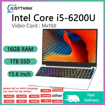 Игровой ноутбук с видеокартой MX150 15,6-дюймовый Игровой ноутбук Windows 11 Портативный Ноутбук Intel Core i5 DDR4 16 ГБ оперативной памяти 1 ТБ SSD HDMI