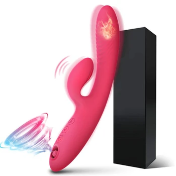 Согревающий Фаллоимитатор G Spot Rabbit, Вибратор, Игрушки для оргазма для взрослых, USB-зарядка, Мощная секс-игрушка для мастурбации для женщин, секс-продукт для взрослых