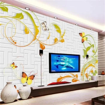 wellyu papel de parede 3d рельефная бабочка магнолия современный минималистичный фон для телевизора обои для стен домашний декор behang