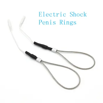 Поражение электрическим током Металлическое кольцо для пениса Электростимуляция Кольцо для члена Импульсный массаж Мастурбация Задержка эякуляции Секс-игрушки для мужчин