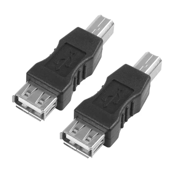 2 USB-адаптера для принтера Тип A Женский - тип B мужской Черный Серебристый тон