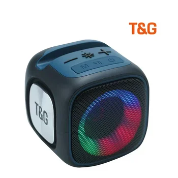 Беспроводной динамик Bluetooth TG359, поддерживающий RGB-освещение, TF-карта, FM-радио, соединитель TWS, наружный портативный водонепроницаемый стальной пистолет