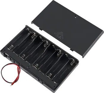 100 шт./ЛОТ, 8 батареек типа АА, пластиковый кейс для хранения, 8 батареек типа АА 1,5 В, коробка для батареек типа АА, переключатель включения/ выключения с колпачком, проволочный вывод