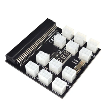 PCI-E 12X6Pin Блок Питания Breakout Board Адаптер Конвертер 12V Для Ethereum BTC Antminer Miner Майнинг Для HP Серверный Блок питания GPU
