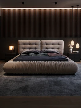 Итальянская минималистичная кровать-облако, современный минималистичный стиль, татами 