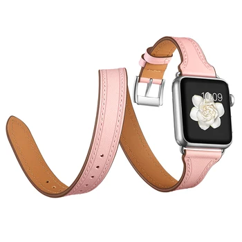 VIOTOO Розовый ремешок из натуральной кожи для Apple Watch 38 мм 44 мм 49 мм Женский ремешок для часов 41 мм 42 мм 45 мм