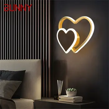 Настенные бра BUNNY Nordic из латуни, Современный креативный светодиодный светильник в форме любви для дома