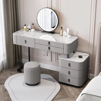 Белый Роскошный Туалетный столик, Зеркало, Туалетный столик, Деревянный Лак, Органайзеры для хранения мебели для дома Penteadeira De Maquiagem