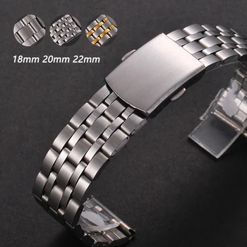 Металлический ремешок 18 мм 20 мм 22 мм Универсальный браслет Smartwatch Сменные ремешки для Samsung Galaxy Watch Ремень для Huawei Watch Band