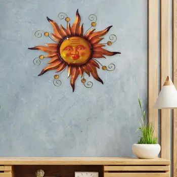 Настенный художественный декор Sun Face, Скульптуры, орнамент для крыльца, наружного сада в помещении