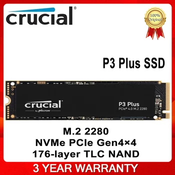 НОВЫЙ Оригинальный Crucial P3 Plus PCIe 4.0 NVMe M.2 2280 SSD 500GB 1T 2TB P3 PCIe 3.0 4TB Игровой твердотельный накопитель для настольного ноутбука