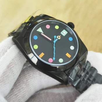 Sirizen Мужские часы 5ATM Водонепроницаемые Модные Красочные Наручные Часы NH35 Автоматические Механические Часы для Мужчин C3 Светящиеся 36 мм