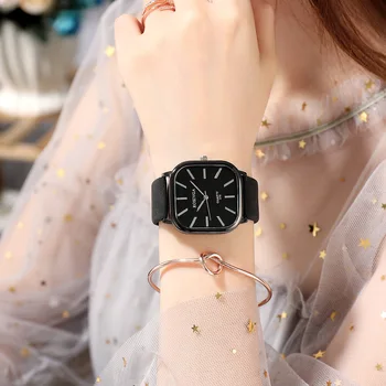 Ретро Квадратные кварцевые цифровые наручные часы с мини-циферблатом, повседневные наручные часы, кожаный ремешок, модные часы, водонепроницаемые наручные часы для женщин