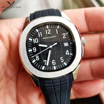 Specht & Sohne Роскошные деловые 42-миллиметровые мужские часы с автоматическим механическим механизмом, светящиеся водонепроницаемые мужские часы