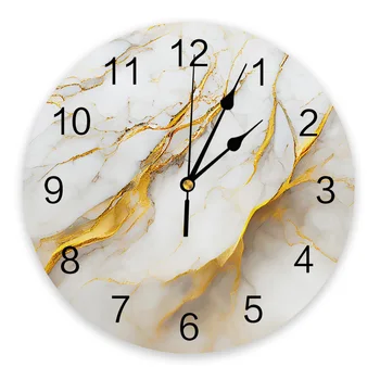 Белые настенные часы с мраморной текстурой, бесшумные цифровые часы для украшения дома, спальни, кухни, гостиной