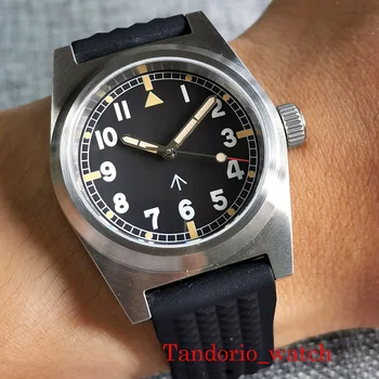 Бренд Tandorio, светящиеся мужские часы с автоматикой NH35 PT5000, Сапфировое стекло, 200-метровые часы для дайвинга, вафельный каучуковый ремешок