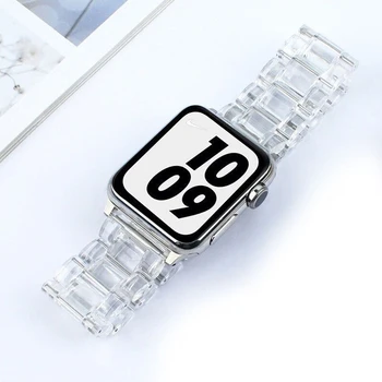 Ремешок для Apple Watch из смолы, Прозрачный Ремешок Для Apple Watch, Регулируемый Прозрачный Ремешок-Браслет Apple Watch для iWatch Серии 8 7 6 5 4 3