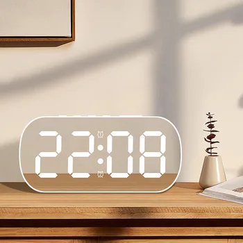 Простые электронные часы с цифровым дисплеем ins wind, домашний умный настольный маленький будильник, зеркальные часы
