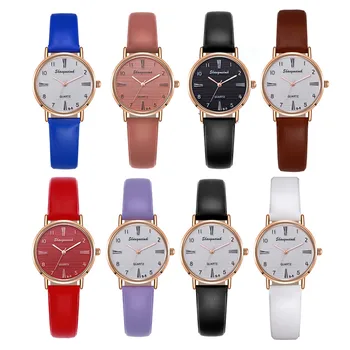 Женские часы Простые дизайнерские женские часы с кожаным ремешком Аналоговые кварцевые наручные часы Montre Femme Watch для женщин Бесплатная доставка