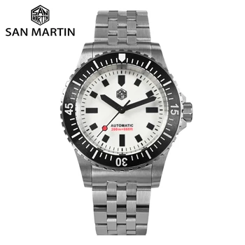 San Martin 40 мм Оригинальные водонепроницаемые мужские винтажные часы Sport to Swim со светящимся циферблатом Miyota Автоматические механические часы 20 бар