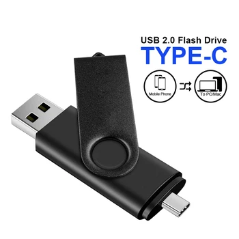 Высокоскоростной USB-Накопитель Type-c OTG Pen Drive 64gb 32gb 128GB USB-Накопитель С Поворотной ручкой Для Android Micro/PC Business gift