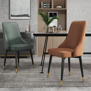 Роскошные обеденные стулья Современные кожаные Дизайнерские стулья для кухни и гостиной Эргономичные шезлонги Salle Manger Мебель в итальянском стиле