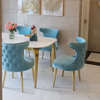 Современные минималистичные тканевые обеденные стулья Nordic Leisure Back Кухонный обеденный стул мебель для дома Мягкие стулья для столовой